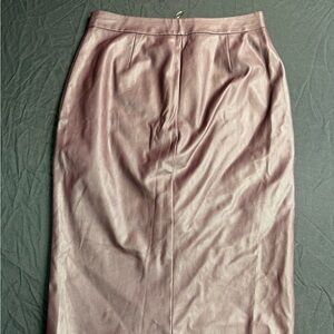 F&F Faux Leather Midi Pencil Skirt Maroon/burgundy Size 6